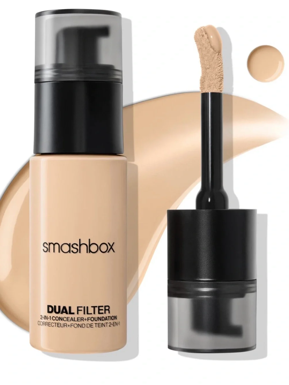 Smashbox Dual Filter 2-in-1 Concealer + Foundation Fair Light 6 Warm NEW .8 oz